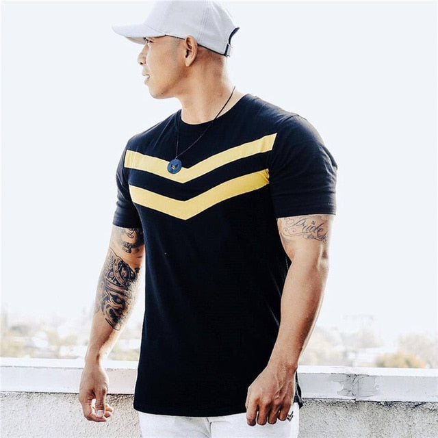 New Men T-shirt Cotton Short Sleeves black Undershirt
