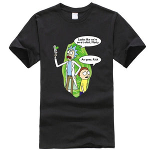 Men's high quality T-shirt short sleeve cotton crewneck loose rick and morty printed men