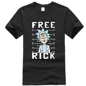 Men's high quality T-shirt short sleeve cotton crewneck loose rick and morty printed men