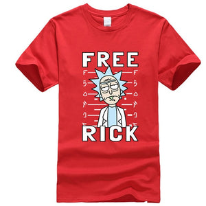 Men's high quality T-shirt short sleeve cotton crewneck loose rick and morty printed men