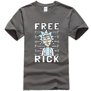 Men's high quality T-shirt short sleeve cotton crewneck loose rick and morty printed men