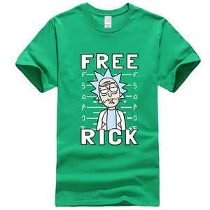 Men's high quality T-shirt short sleeve cotton crewneck loose rick and morty printed men