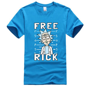 Men's high quality T-shirt short sleeve cotton crewneck loose rick and morty printed men