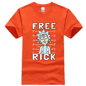 Men's high quality T-shirt short sleeve cotton crewneck loose rick and morty printed men