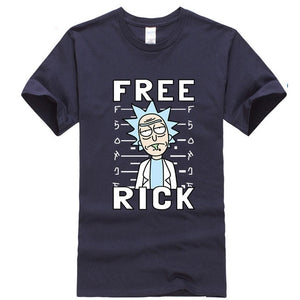 Men's high quality T-shirt short sleeve cotton crewneck loose rick and morty printed men