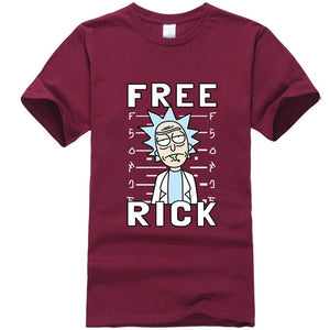 Men's high quality T-shirt short sleeve cotton crewneck loose rick and morty printed men