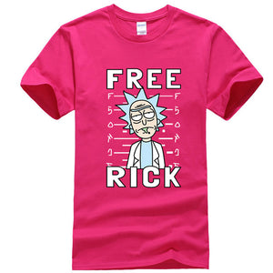 Men's high quality T-shirt short sleeve cotton crewneck loose rick and morty printed men