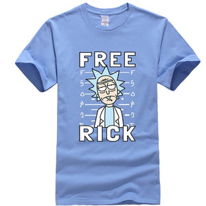Men's high quality T-shirt short sleeve cotton crewneck loose rick and morty printed men